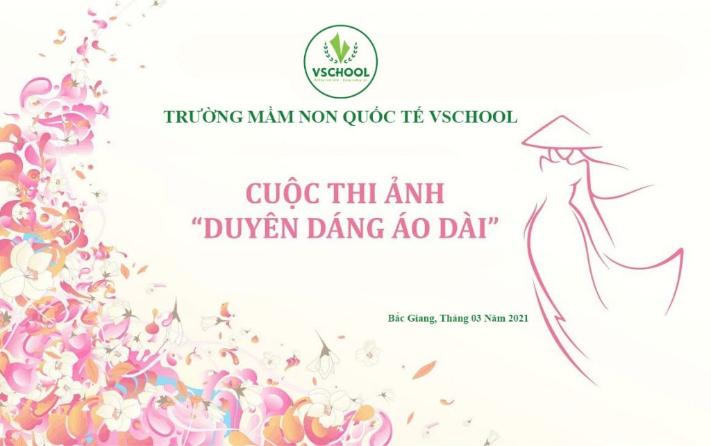 Hội thi áo dài trường mầm non Vschool Bắc Giang